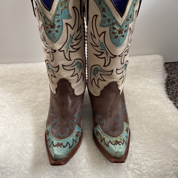 MOVING SALE! Tony Lama Vaquero Turquoise Cassidy Cowgirl Boot - Picture 10 of 17